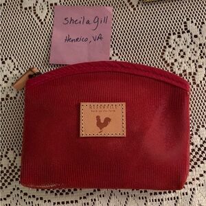 Red stingray leather makeup bag
